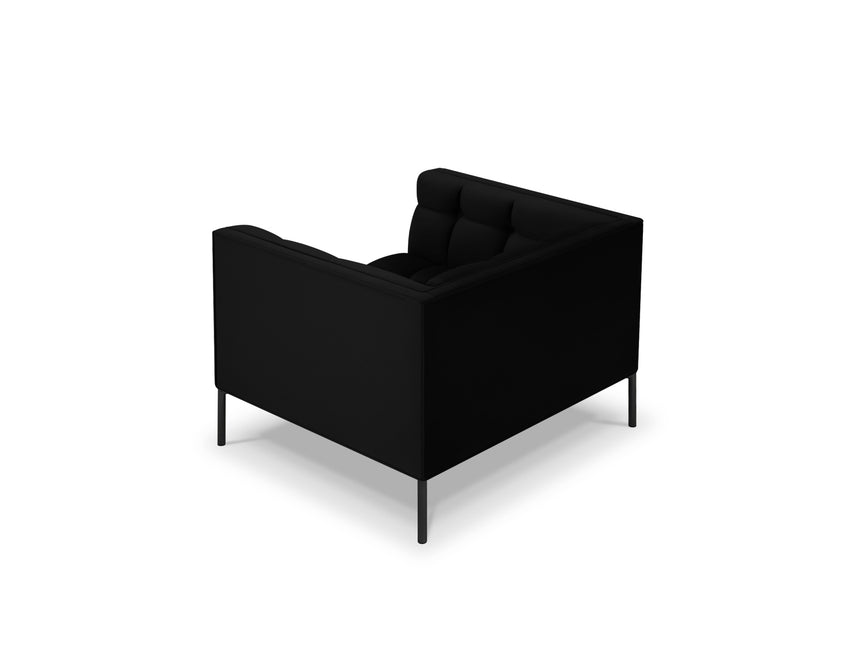 Velvet armchair, Karoo, 1 seat - Black