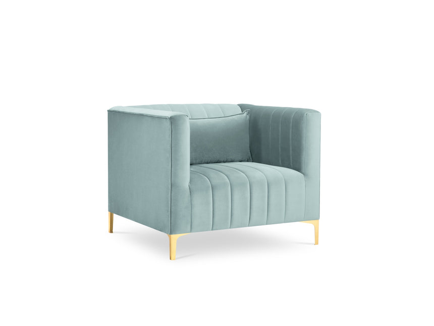 Velvet armchair, Annite, 1 seat - Mint