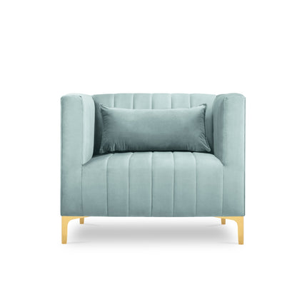 Velvet armchair, Annite, 1 seat - Mint