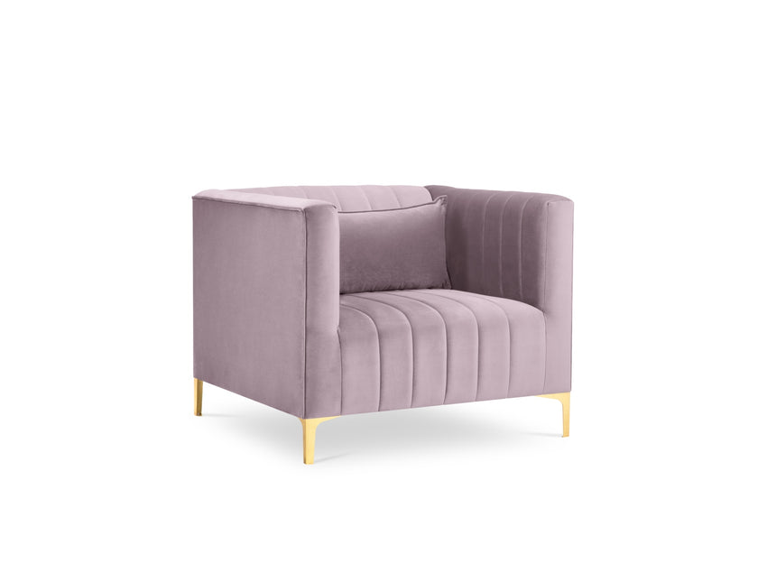 Velvet armchair, Annite, 1 seat - Lavender