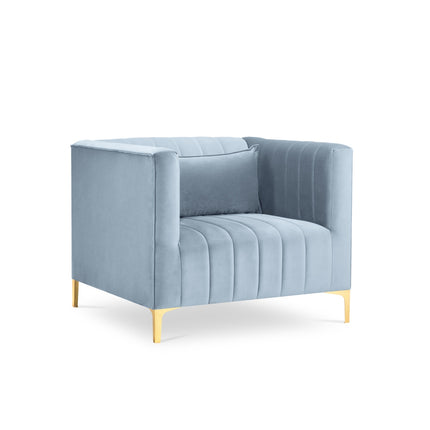 Fluwelen fauteuil,  Annite,  1 zitplaats - Lichtblauw