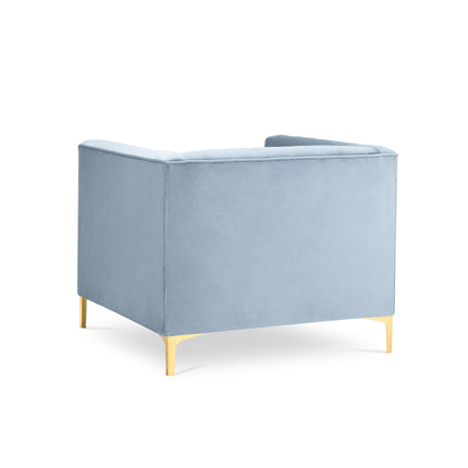 Velvet armchair, Annite, 1 seat - Light blue