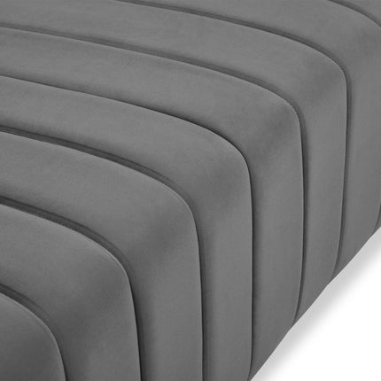 Velvet armchair, Annite, 1 seat - Light gray