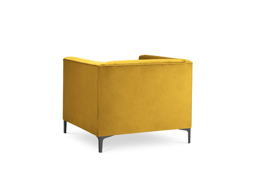 Velvet armchair, Annite, 1 seat - Yellow