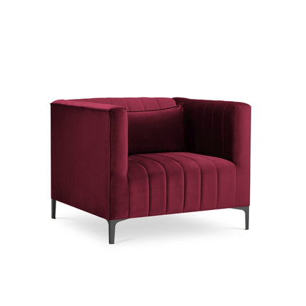 Velvet armchair, Annite, 1 seat - Dark red