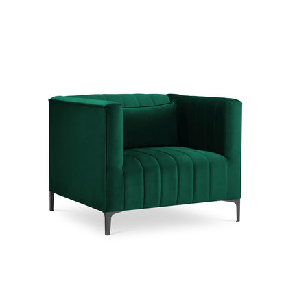 Velvet armchair, Annite, 1 seat - Bottle green
