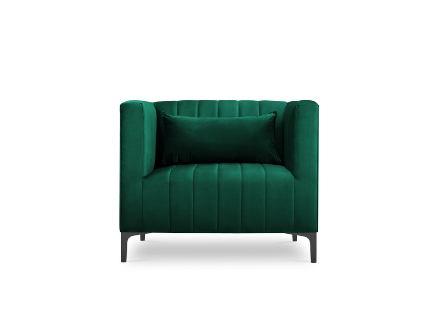 Velvet armchair, Annite, 1 seat - Bottle green