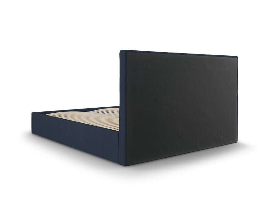 Storage bed with headboard, Phaedra, 212x150x104 - Dark blue