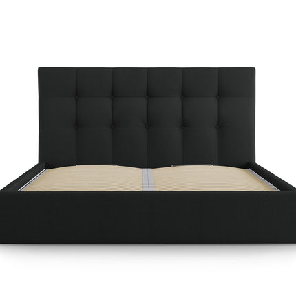 Storage bed with headboard, Phaedra, 212x150x104 - Black