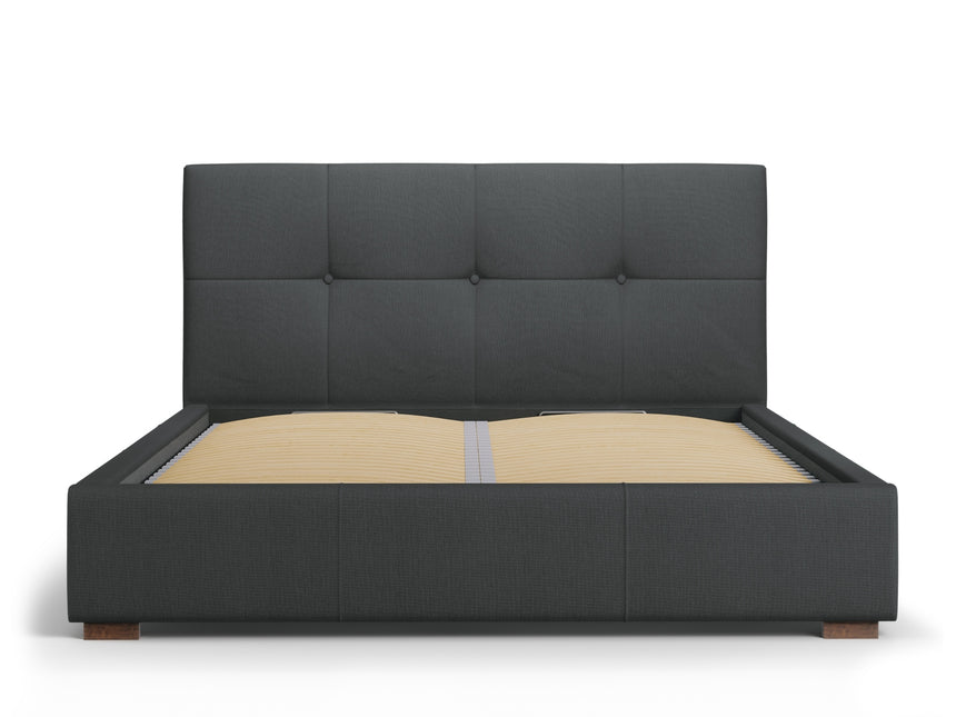 Storage bed with headboard, Sage, 223x158x106 - Dark gray