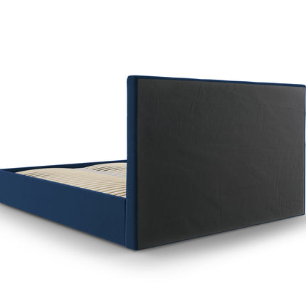 Storage bed with headboard, Phaedra, 212x150x104 - Royal blue