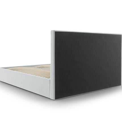 Storage bed with headboard, Phaedra, 212x150x104 - Light gray