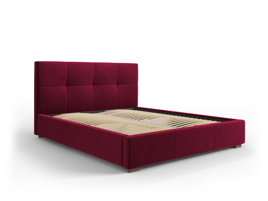 Storage bed with headboard, Sage, 223x158x106 - Dark red