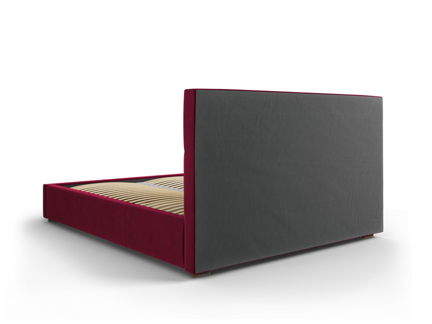 Storage bed with headboard, Sage, 223x158x106 - Dark red
