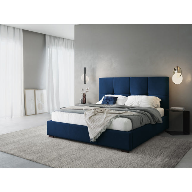 Storage bed with headboard, Sage, 223x158x106 - Royal blue