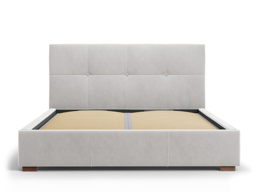 Storage bed with headboard, Sage, 223x158x106 - Light gray