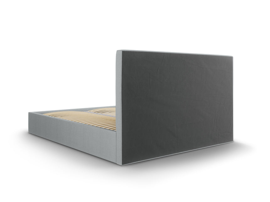 Storage bed with headboard, Pyla, 212x170x104 - Light gray