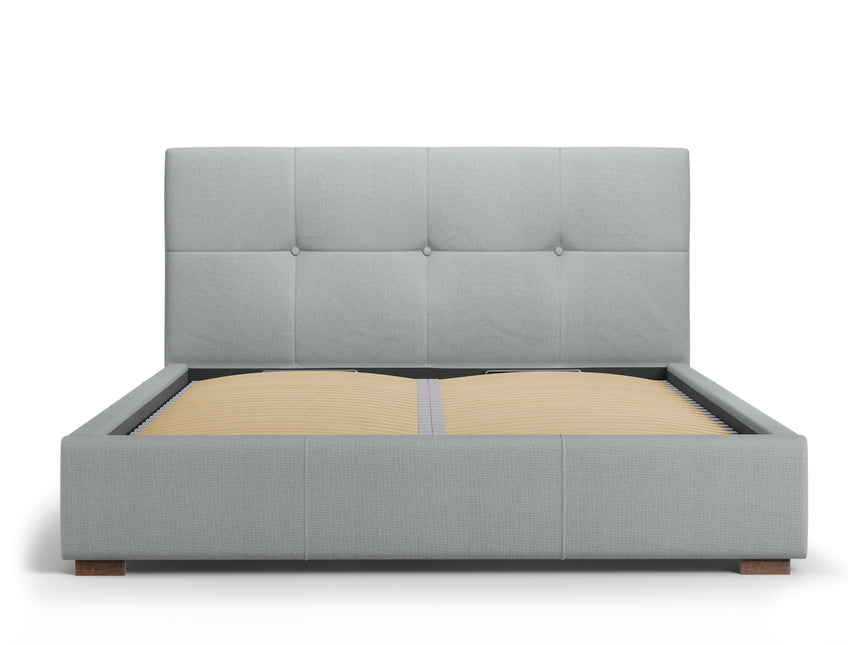 Storage bed with headboard, Sage, 223x178x106 - Light gray