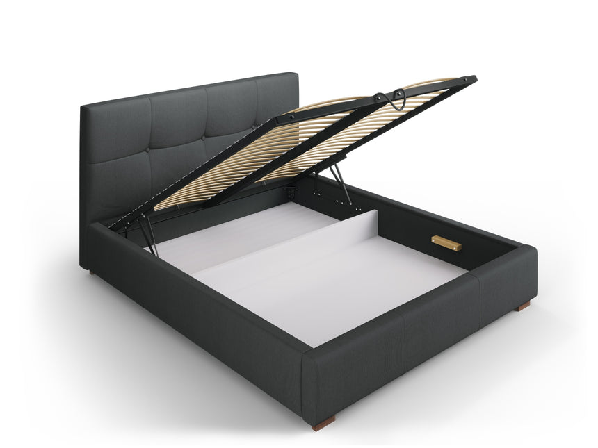 Storage bed with headboard, Sage, 223x178x106 - Dark gray