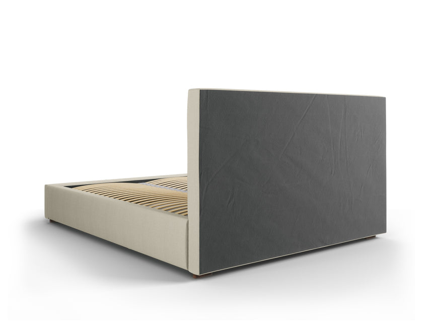 Storage bed with headboard, Seri, 223x178x106 - Beige