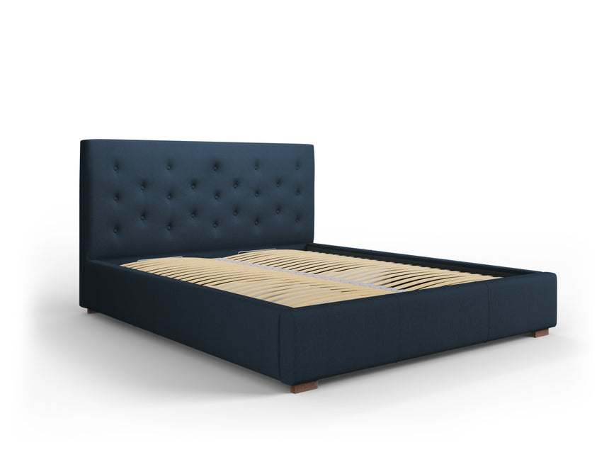 Storage bed with headboard, Seri, 223x178x106 - Dark blue