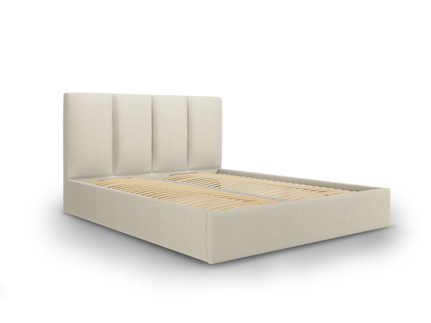 Storage bed with headboard, Pyla, 212x190x104 - Beige