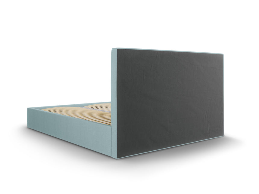 Storage bed with headboard, Pyla, 212x190x104 - Light blue