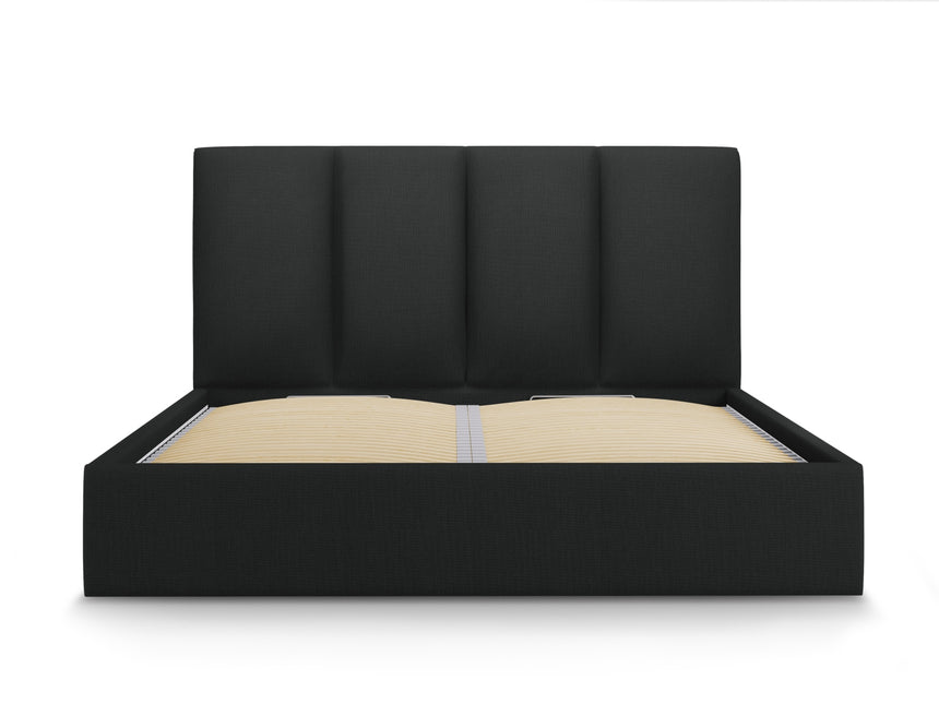 Storage bed with headboard, Pyla, 212x190x104 - Black
