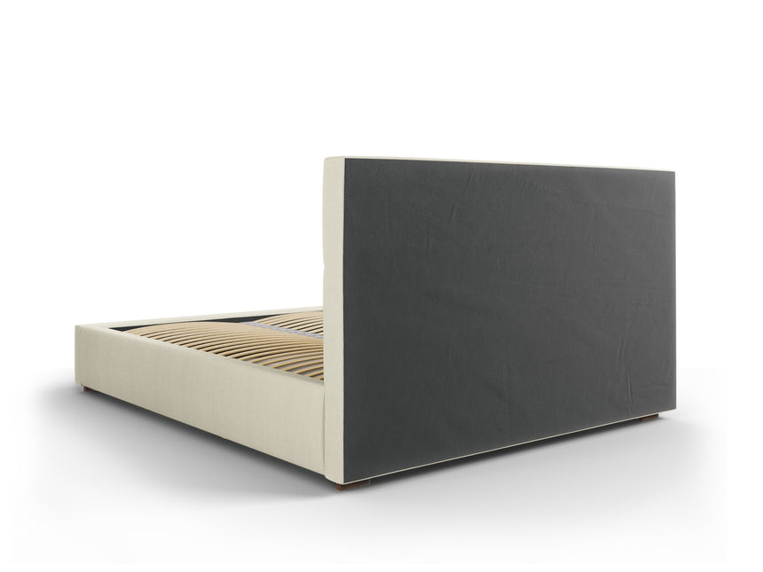 Storage bed with headboard, Sage, 223x198x106 - Beige