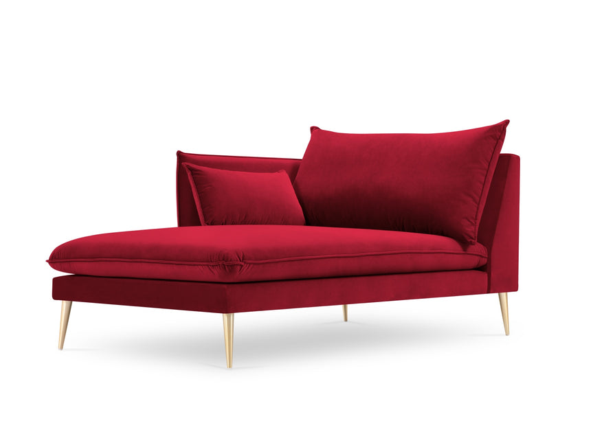 Fluwelen chaise longue links,  Agate,  1-zits - Rood