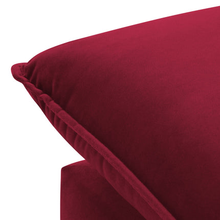 Velvet chaise longue left, Agate, 1-seater - Red