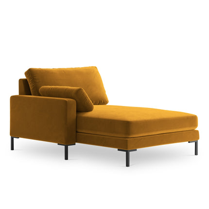 Velvet chaise longue left, Jade, 1-seater - Yellow