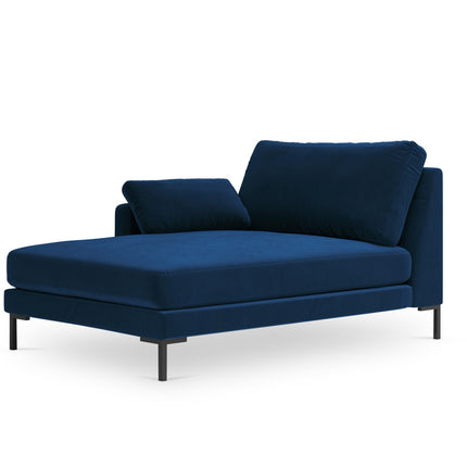 Velvet chaise longue left, Jade, 1-seater - Royal blue