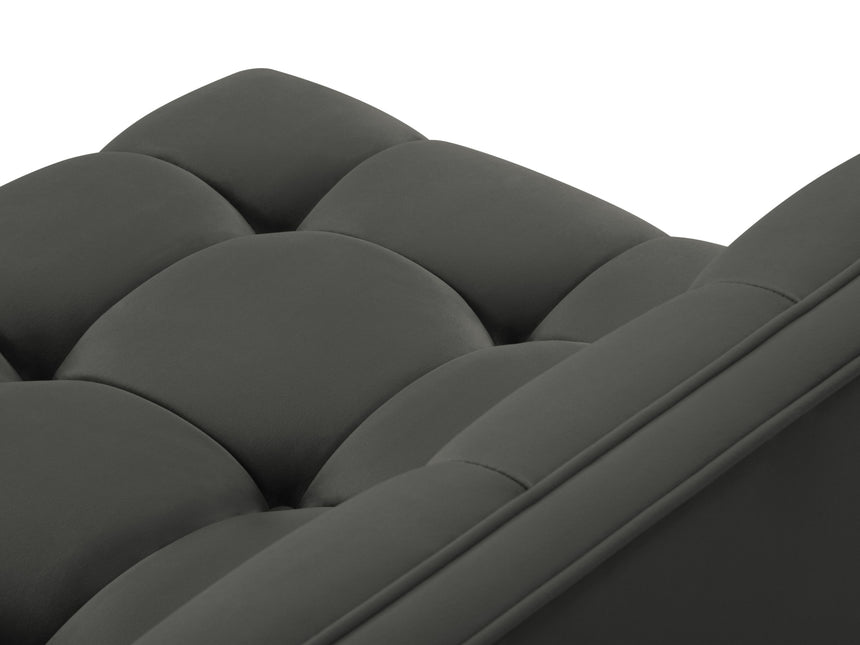 Velvet chaise longue left, Karoo, 1-seater - Dark gray