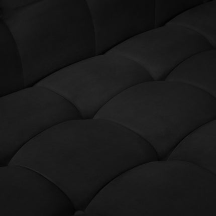 Velvet chaise longue left, Karoo, 1-seater - Black