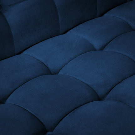 Velvet chaise longue left, Karoo, 1-seater - Royal blue