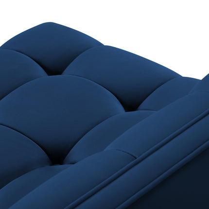 Velvet chaise longue left, Karoo, 1-seater - Royal blue