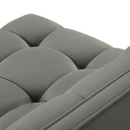 Velvet chaise longue left, Karoo, 1-seater - Light gray