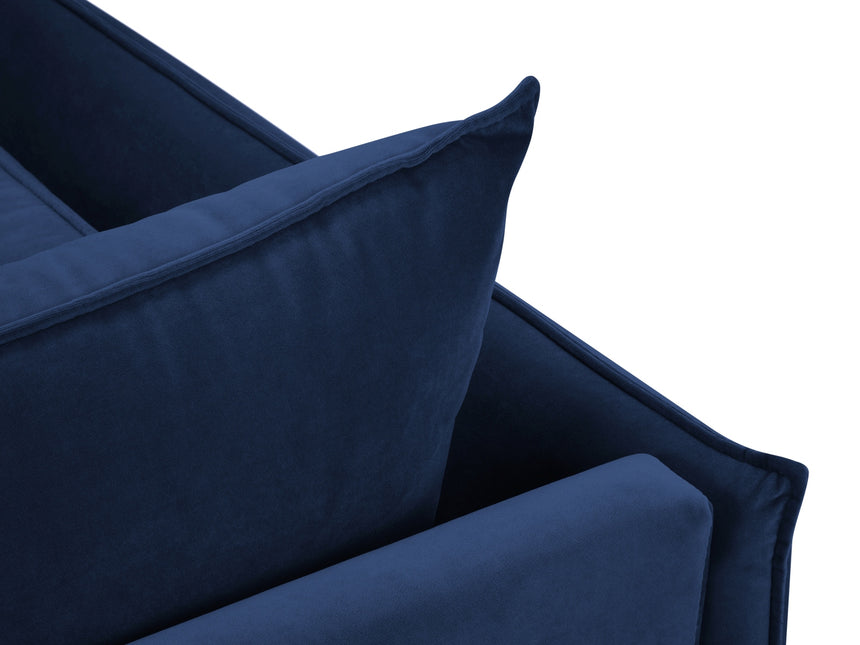Velvet chaise longue right, Agate, 1-seater - Royal blue