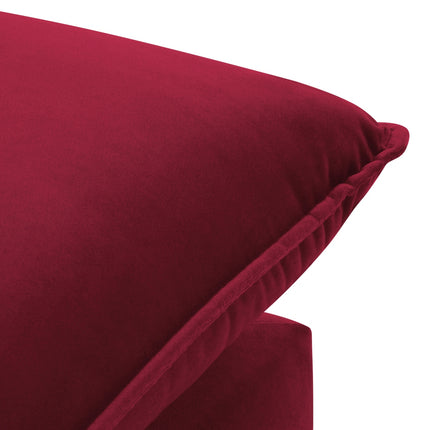 Velvet chaise longue right, Agate, 1-seater - Red