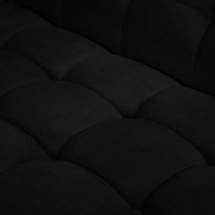Velvet chaise longue right, Karoo, 1-seater - Black