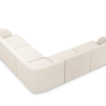 Reversible boucle - corner sofa, Miley, 5-seater - Beige