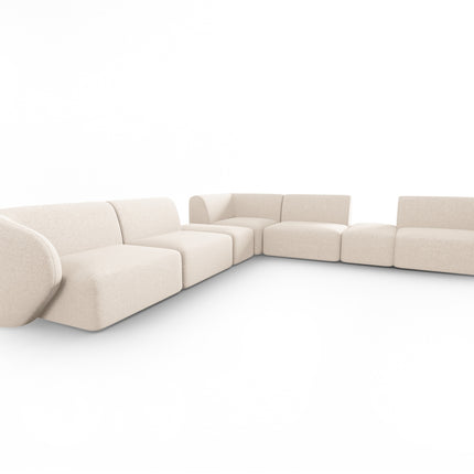 Symmetrical modular corner sofa, Shane, 7 seats - Light beige