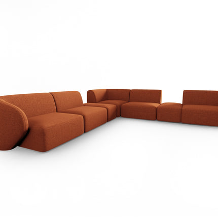 Symmetrical modular corner sofa, Shane, 7 seats - Terracotta