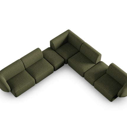 Symmetrische modulaire hoekbank,  Shane,  7 zitplaatsen - Groen