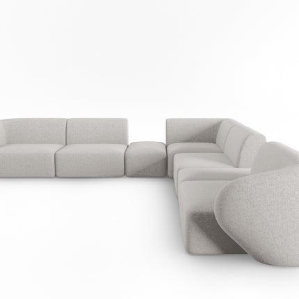 Symmetrical modular corner sofa, Shane, 7 seats - Silver