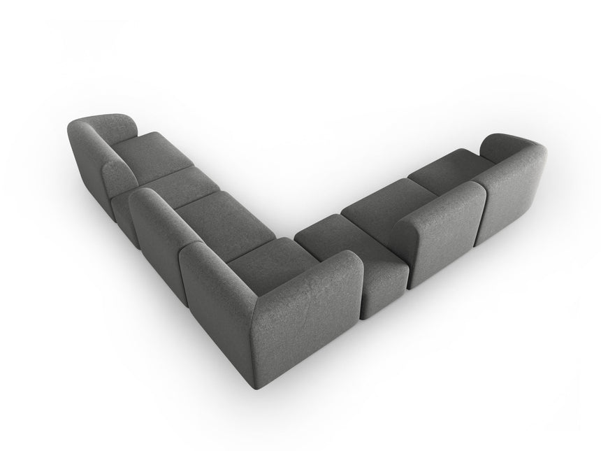 Symmetrical modular corner sofa, Shane, 7 seats - Dark Gray
