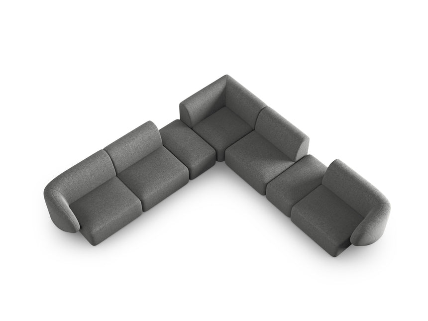 Symmetrical modular corner sofa, Shane, 7 seats - Dark Gray