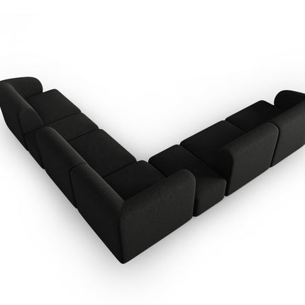 Symmetrical modular corner sofa, Shane, 7 seats - Black