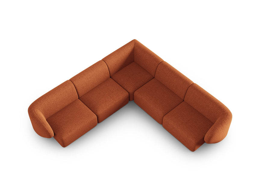 Symmetrical modular corner sofa, Shane, 6 seats - Terracotta